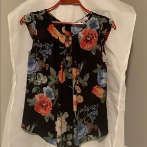 Black flower blouse